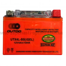 Акумулятор UTX4L-BS iGEL 12V4Ah/10HR гелевий з індикатором Outdo