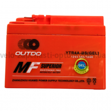 Акумулятор YTR4A-BS 12V2.3Ah/10HR гелевый таблетка широка 10.01.24 Outdo