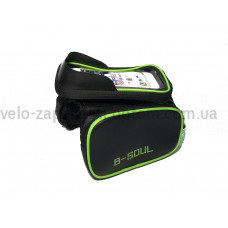 Вело бардачок GA-75 чорно-зелений для телефону 6.5 дюймів та інструменту B-Sou
