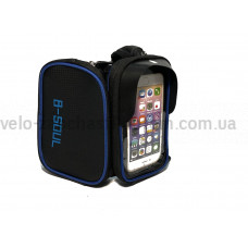 Вело бардачок GA-75 чорно-синій для телефону 6.5 дюймів та інструменту B-Sou