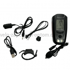 Вело спідометр 5в1 + фара + габарит + сигнал + сигналізація AS-0808