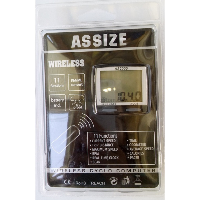 Вело спідометр AS 2000 бездротовий 11 режимів ASSIZE