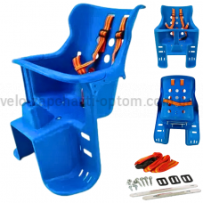 Велокрісло дитяче заднє на багажник блакитне