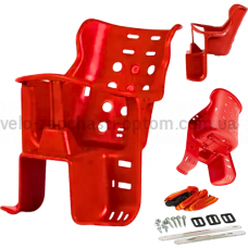 Велокрісло дитяче заднє на багажник червоне