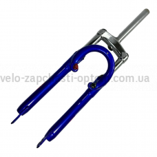 Вилка 26 без різьблення металева під V-brake та disk синя 1.8 дюйма 