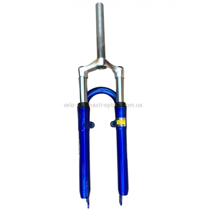 Вилка 26 амортизаційна без різьблення під V-brake та disk синя 1.8 дюйма алюмінієва корона