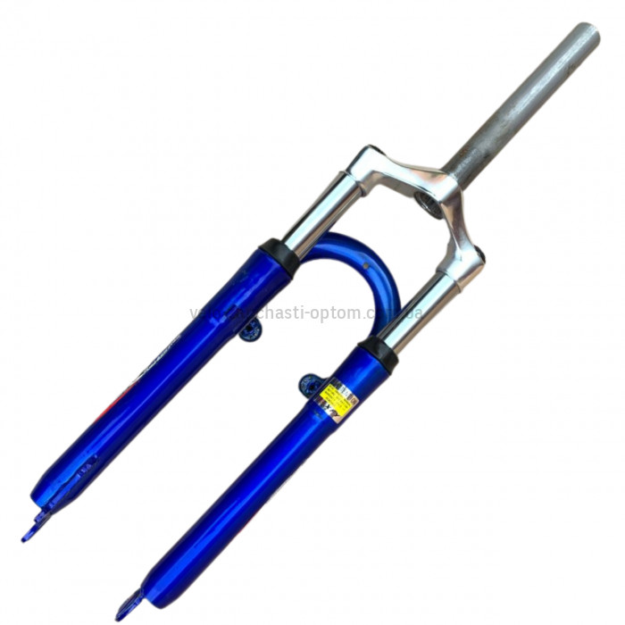 Вилка 26 амортизаційна без різьблення під V-brake та disk синя 1.8 дюйма алюмінієва корона