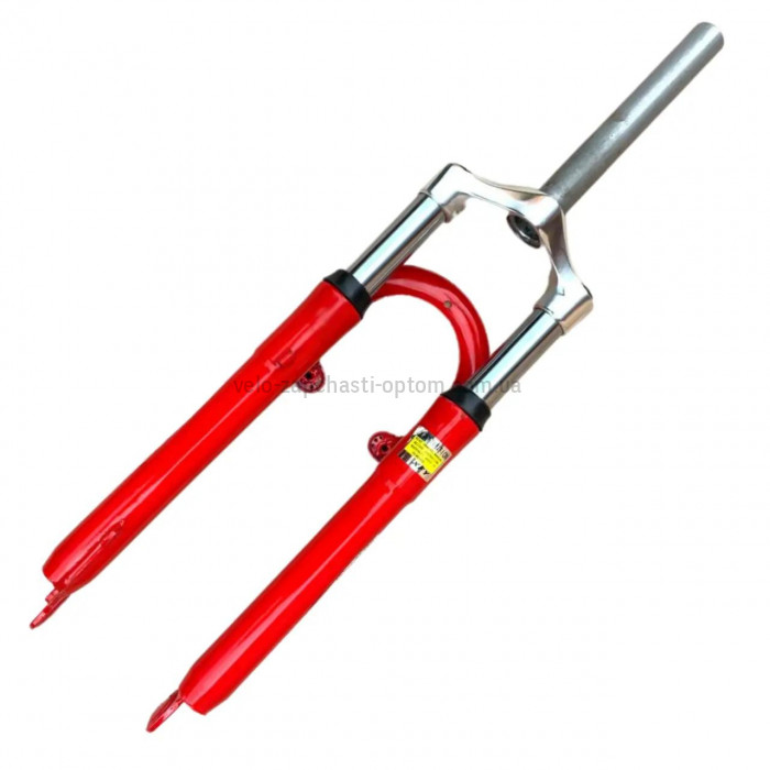 Вилка 26 амортизаційна без різьблення під V-brake та disk червона 1.8 дюйма алюмінієва корона