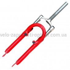 Вилка 26 без різьблення під V-brake та disk червона 1.8 дюйма алюмінієва корона