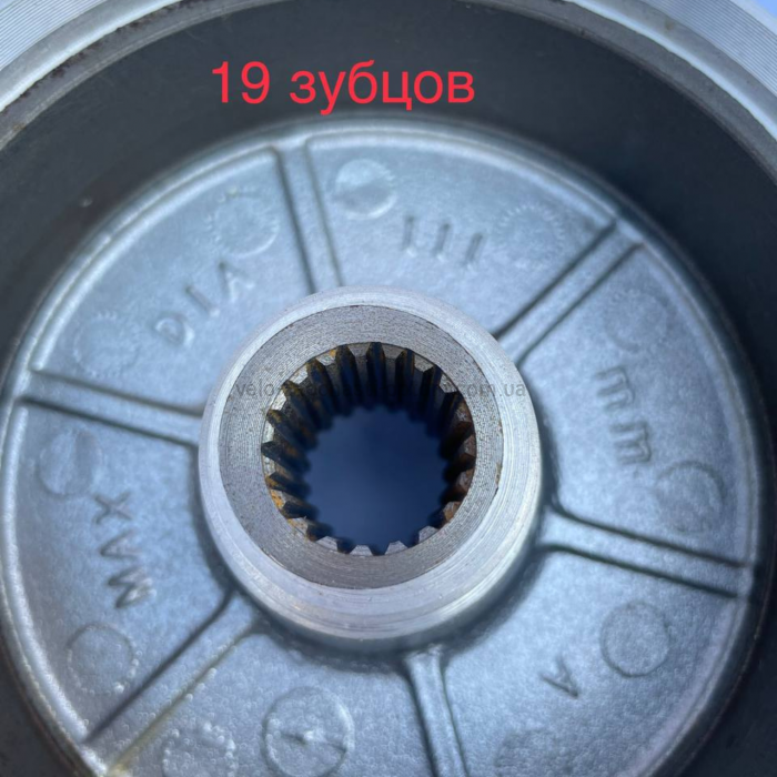 Диск задній 3.00-12 19 шліців GY-6 під барабанне гальмо 110мм GO