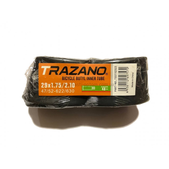 Камера 29х1.75/2.10 47/52-622/630 AV 48мм прямий вентиль Schrader Trazano