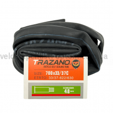 Камера гель 28" 700х33/37с 33/37-622/630 AV 48 мм прямий вентиль Sсhrader Trazano без пакування