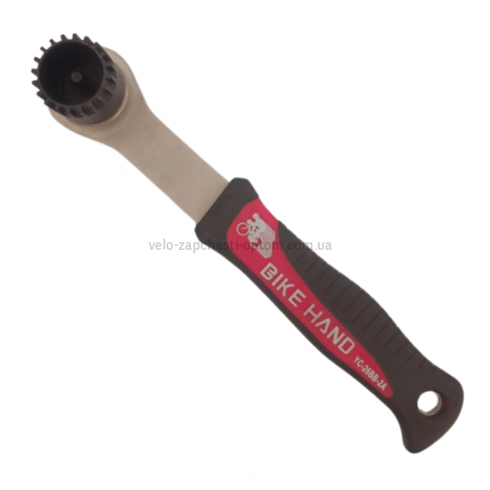 Ключ для зняття картриджа каретки з ручкою Bike Hand YC-26BB-2A (20 зубів) оригінал Тайвань з напрямною віссю знімач каретки