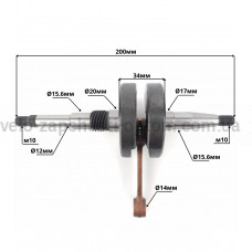 Колінвал Honda DIO-50 AF16 JWBP