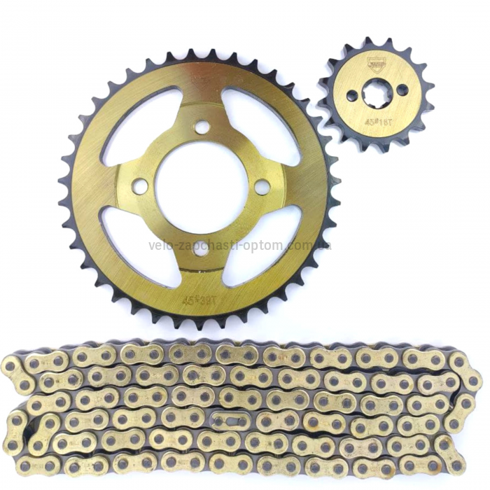 Комплект зірок з ланцюгом Gold 116L-428H/39-16 Дельта/Альфа JWBP