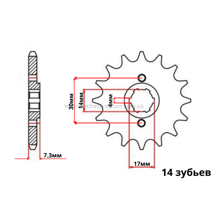 Комплект приводних зірок 428 41-14 зубів Gold Дельта JWBP