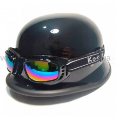 Мотошолом німецька каска з окулярами глянець S 55-56