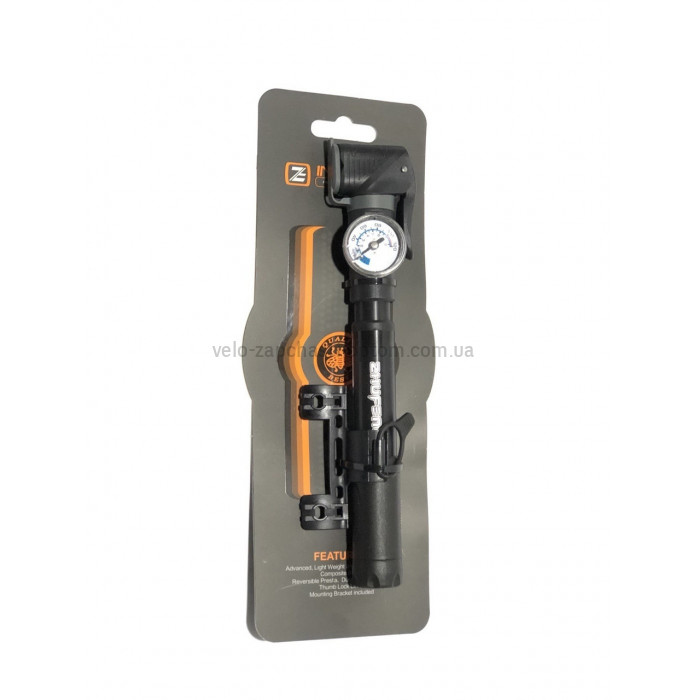 Велосипедний насос Zhufeng Z INFLATOR з манометром (Алюмінієвий/ Телескопічний) Універсальний Schrader+Presta