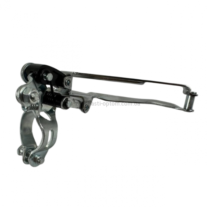 Передній перемикач Shunfeng Q-25 (XUNDAH) Нижня тяга (Down Pull), для систем 3х6/7 швидкостей (18–21 швидкість), хром