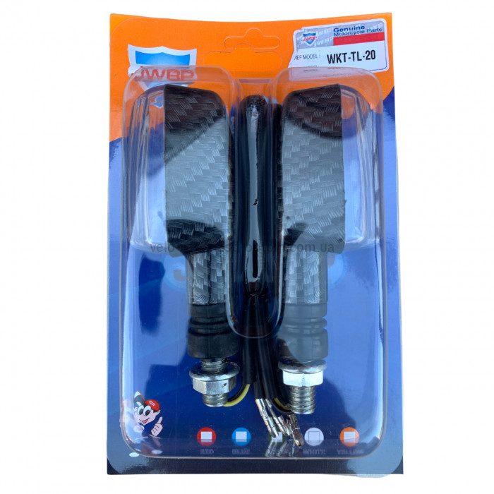 Повороти діодні LED карбон квадратний жовтий сигнал WKT/TL-17 JWBP