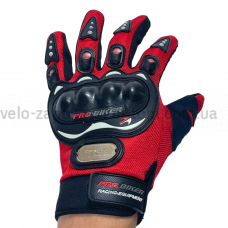 Рукавички з пластиковим захистом L червоні Pro-Baiker