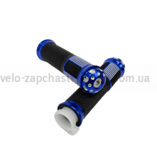 Ручки газу з алюмінієвими вставками C-100 сині JWBP 