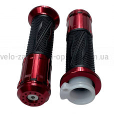 Ручки газу мото S №5 червоні з алюмінієвими вставками JWBP