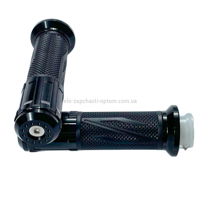 Ручки газу мото S №5 чорні з алюмінієвими вставками JWBP 