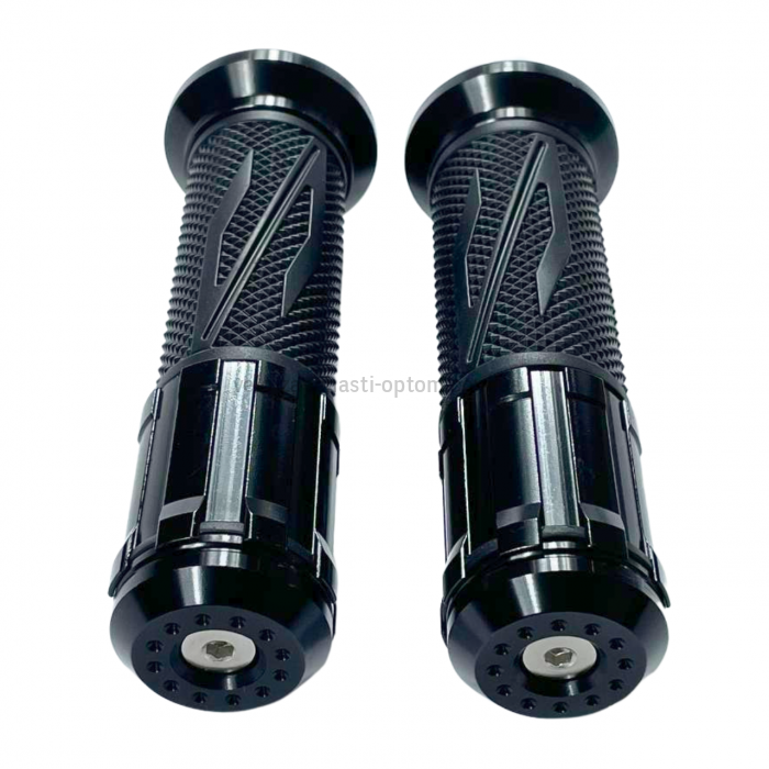 Ручки газу мото S №5 чорні з алюмінієвими вставками JWBP 