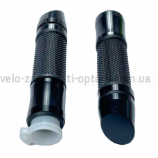 Ручки газу мото довгі DS #4 чорні з алюмінієвими вставками JWBP