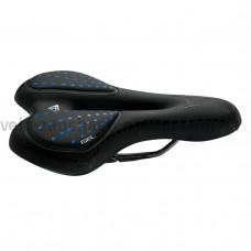 Сідло SA37 з гелем чорне та синіми точками Lietu