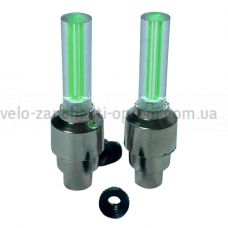 Світлодіодні ковпачки на колеса зелений Led насадка на ніпель