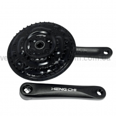 Система шатунів Hengchi 3181 42/34/24T (170 мм) Чорні велосипедні шатуни під квадрат із захистом ланцюга
