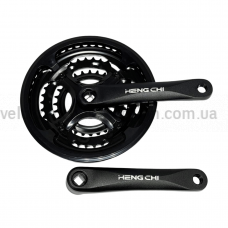 Система шатунів Hengchi 3182 48/38/28T (170 мм) Швидкіcні шатуни під квадрат із захистом ланцюга (Чорні)