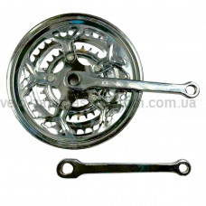 Система ХВЗ під клин 28-38-48 зубів 165 мм із металевим захистом хром