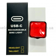 Стоп мигалка LED/USB C-TYPE MY-2107 задня червоне світло квадратна Baisk