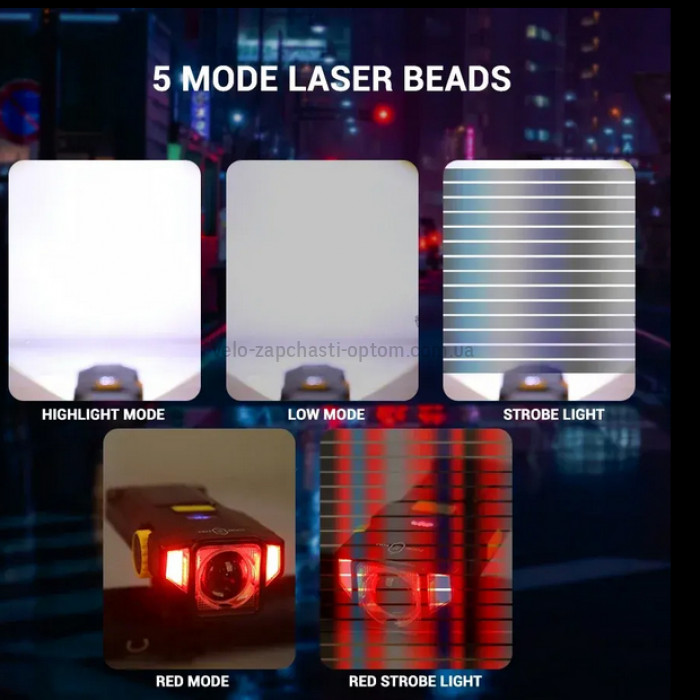 Фара X17-30W+2LED жовтий і сонячна батарея Type-C