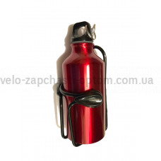 Фляга алюмінієва червона 300 мл з флягоутримувачем Shunfeng