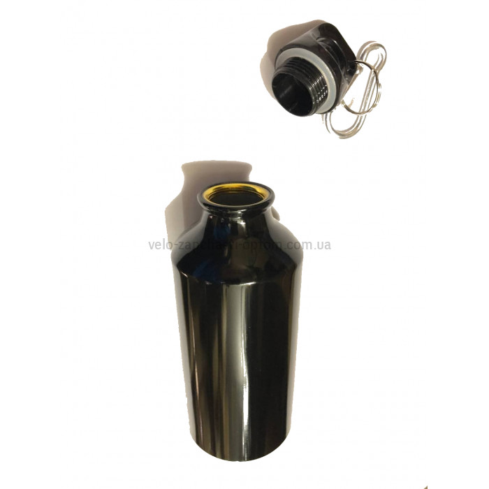 Фляга алюмінієва чорна 300 мл з флягоутримувачем Shunfeng