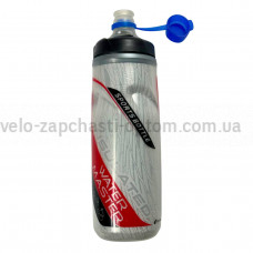 Фляга для води 0.7л сіро-червона термос  Тайвань