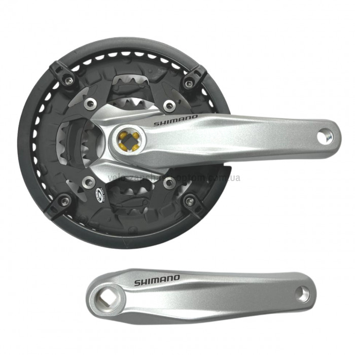 Система шатунів Shimano Alivio FC-M431 (44/32/22Т, 170 мм) сіра Велосипедні алюмінієві шатуни три зірки під квадрат із захистом