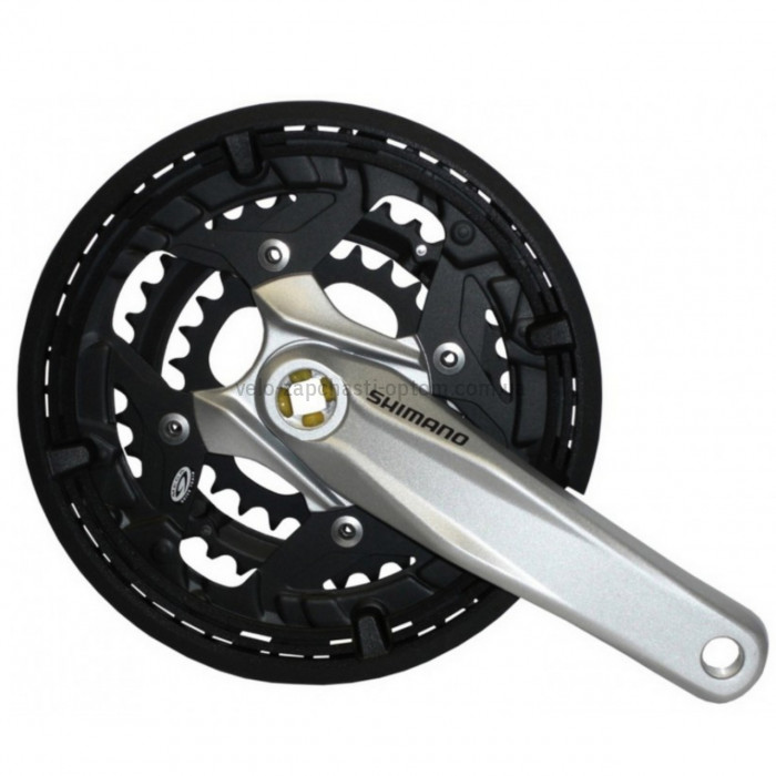 Система шатунів Shimano Alivio FC-M431 (44/32/22Т, 170 мм) сіра Велосипедні алюмінієві шатуни три зірки під квадрат із захистом