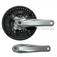 Система шатунів Shimano Alivio FC-M431 (44/32/22Т, 170 мм) сіра Велосипедні алюмінієві шатуни три зірки під квадрат із захистом