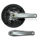 Система шатунів Shimano Alivio FC-M431 (44/32/22Т, 170 мм) сіра Велосипедні алюмінієві шатуни три зірки під квадрат із захистом