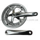 Система шатунів Prowheel ATIA P-22 (52/42Т, 170 мм) срібляста Шосейна велосипедна алюмінієва система під квадрат із захистом