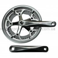 Система шатунів Prowheel ATIA P-22 (52/42Т, 170 мм) срібляста Шосейна велосипедна алюмінієва система під квадрат із захистом