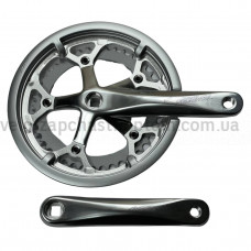 Система шатунів Prowheel ATIA P-22 (52/42Т, 170 мм) срібляста Шосейна велосипедна алюмінієва система під квадрат із захистом