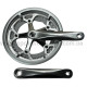 Система шатунів Prowheel ATIA P-22 (52/42Т, 170 мм) срібляста Шосейна велосипедна алюмінієва система під квадрат із захистом