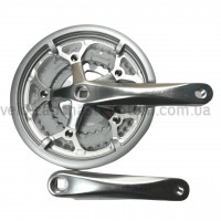 Система шатунів Prowheel ATIA P21 (52/42/30Т, 170 мм) срібляста Шосейно-туристичні алюмінієві шатуни три зірки під квадрат із за