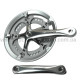 Система шатунів Prowheel CHARIOT (53/39Т, 170 мм) срібляста Шосейна велосипедна алюмінієва система під квадрат із захистом